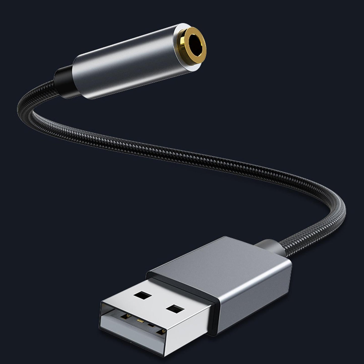 USB to 3.5mm Jack Audio Adapter Built-In Chip 2 in 1 for PS4 Laptop Speaker