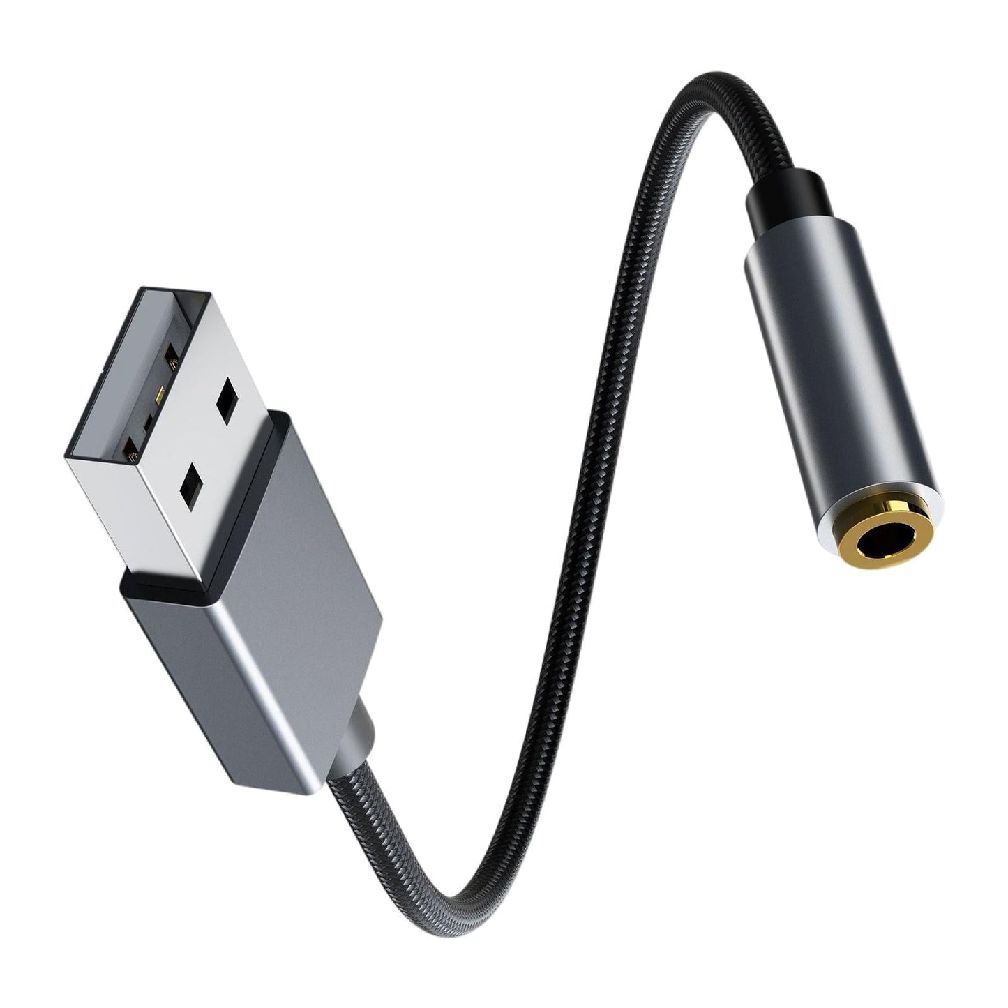 USB to 3.5mm Jack Audio Adapter Built-In Chip 2 in 1 for PS4 Laptop Speaker