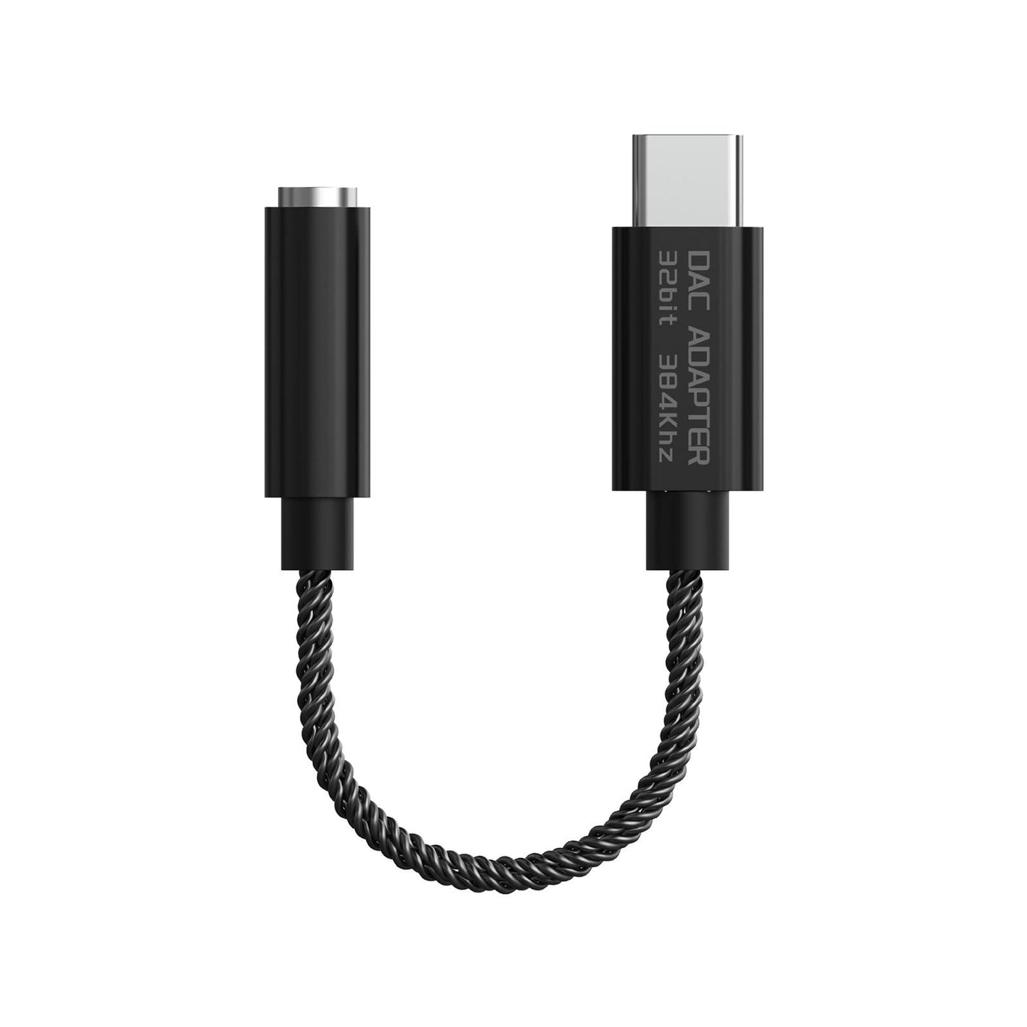 USB C to 3.5mm Audio Adapter DAC Chip Hi-Fi TPE for More Type C Devices Black Shell