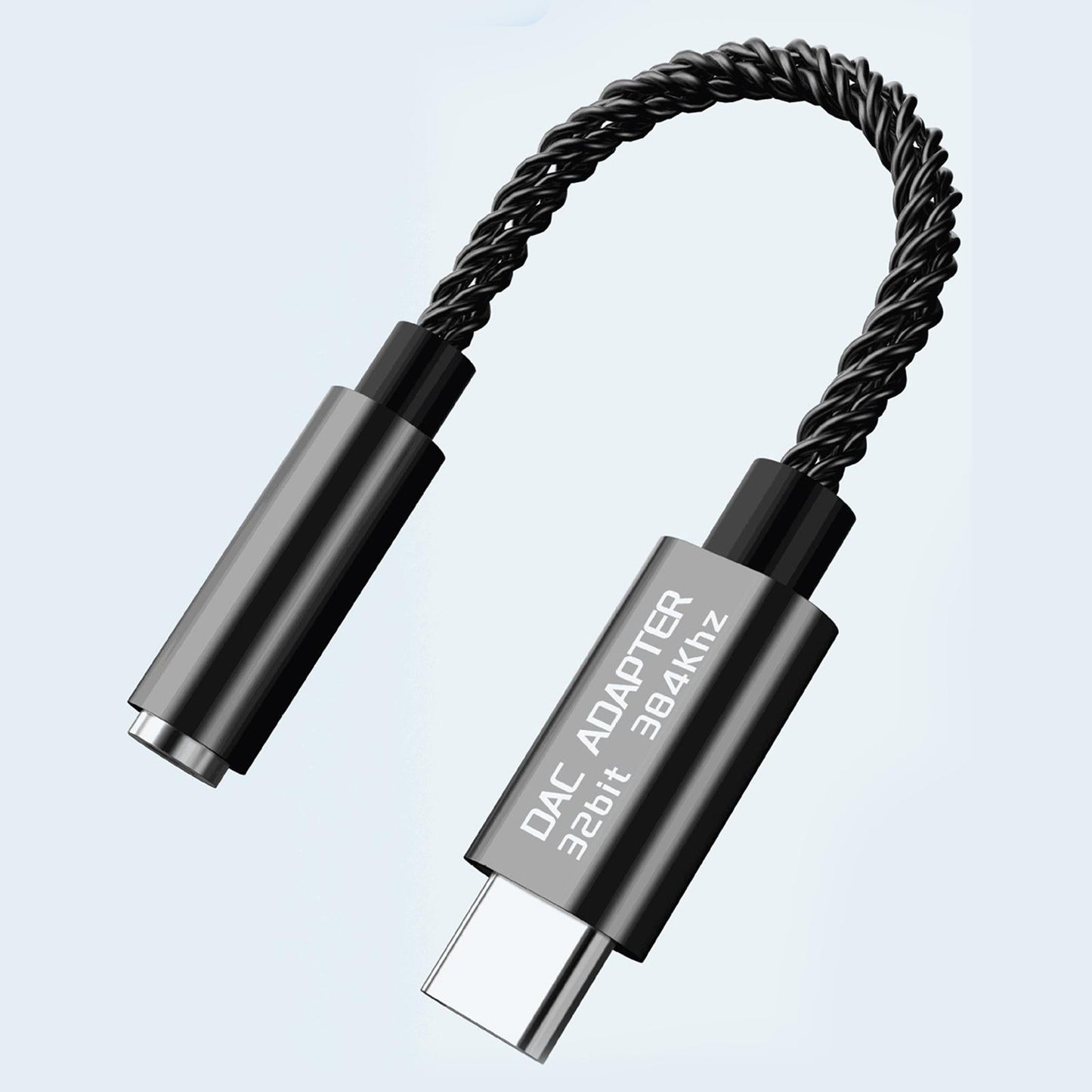 USB C to 3.5mm Audio Adapter DAC Chip Hi-Fi TPE for More Type C Devices Gray Shell