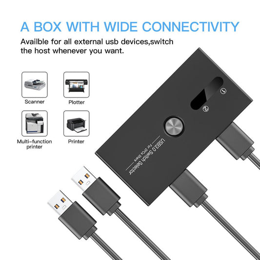 USB3.0 Switch Selector Switcher Box Hub 2 in 4 Output ,Button and LED Design