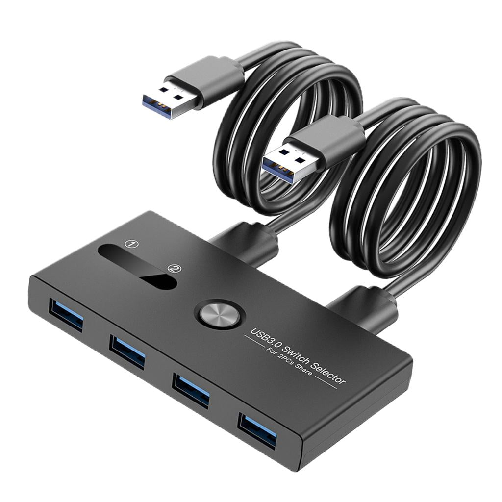USB3.0 Switch Selector Switcher Box Hub 2 in 4 Output ,Button and LED Design