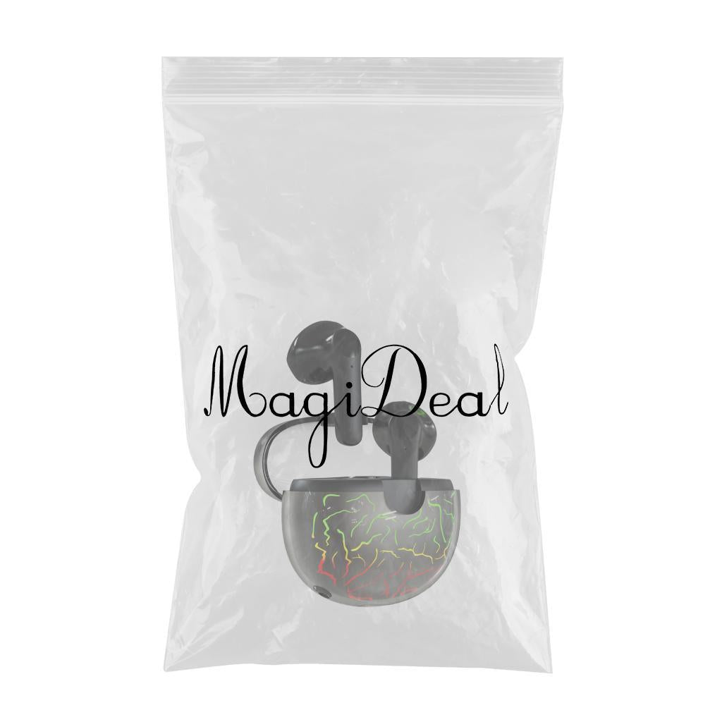 Earphones EarbudsTouch Control Breathing Light HiFi Sound Low-Latency  Black