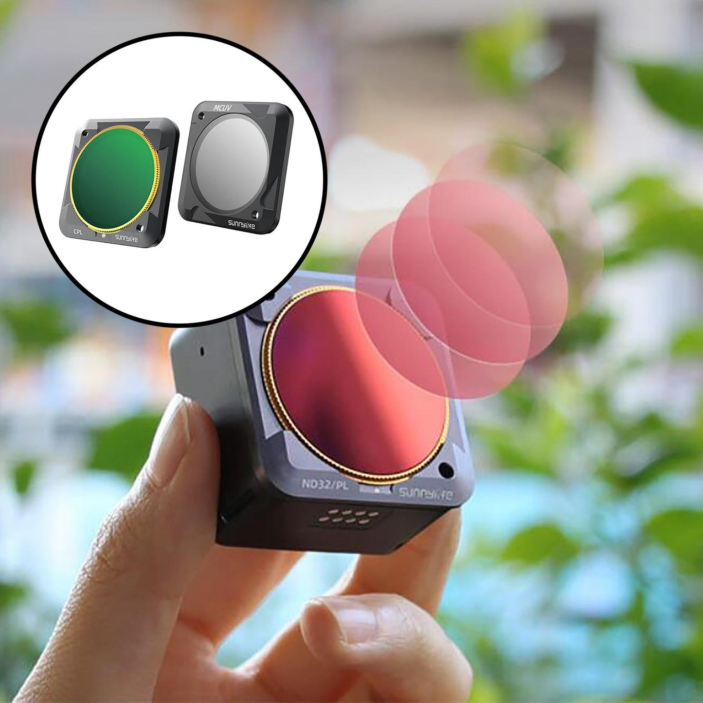 1x Camera Lens Filter Magnetic High Transmittance for Insta 360 MCUV gray
