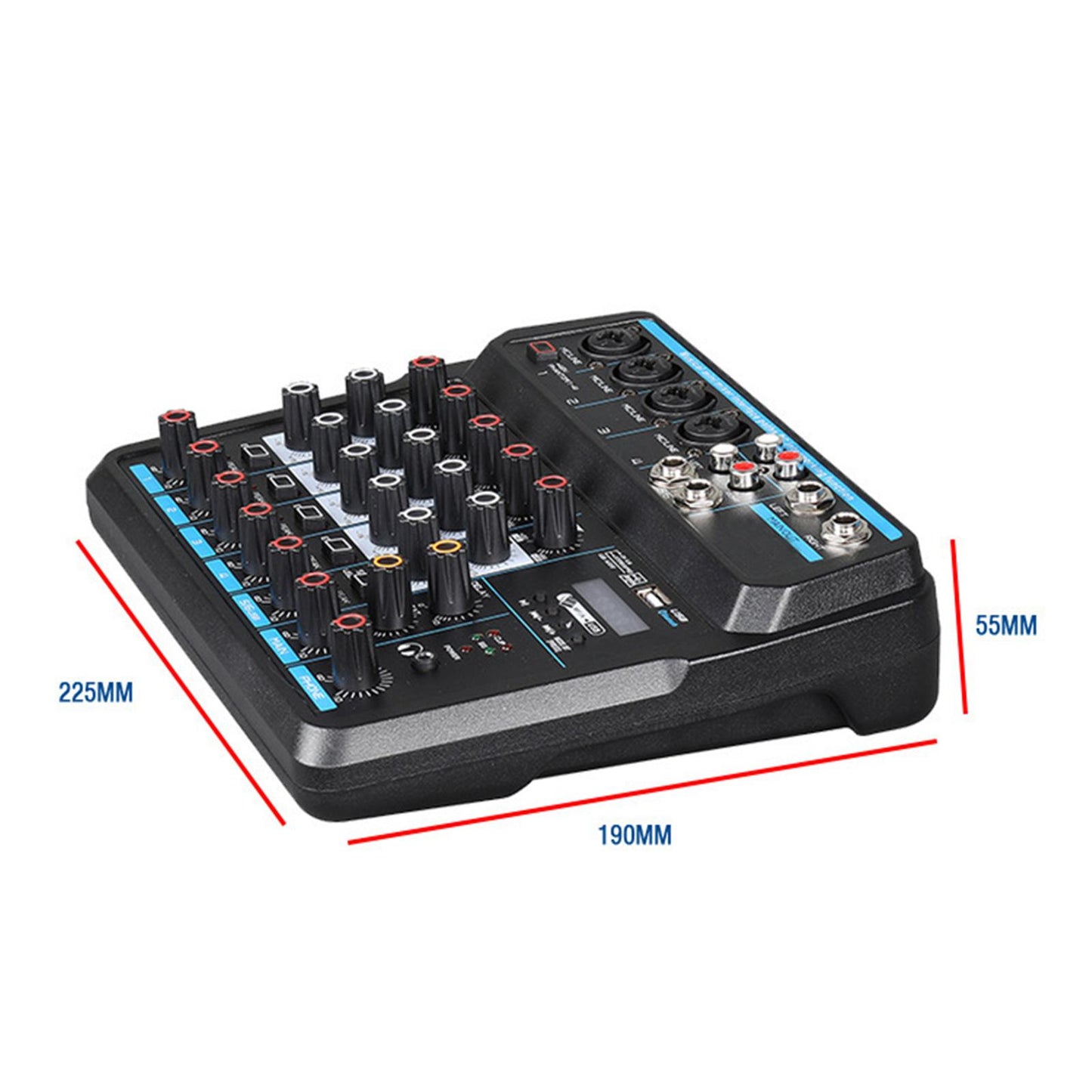 6 Channel Audio Mixer Portable LED Digital Display for Podcast Singing PC