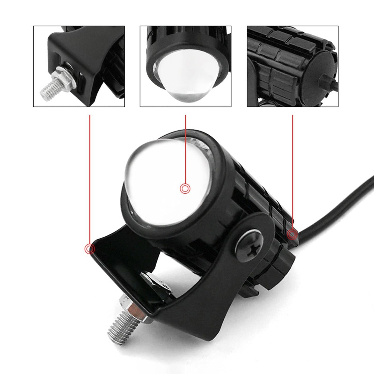Motorcycle LED Headlight Driving Auxiliary Spotlight Bike Boat 6000K