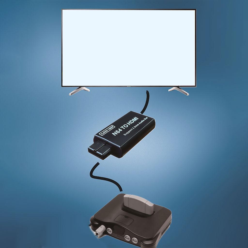N64 to HDMI Adapter Connector with 3.5mm Audio Output for Nintendo Easy Use