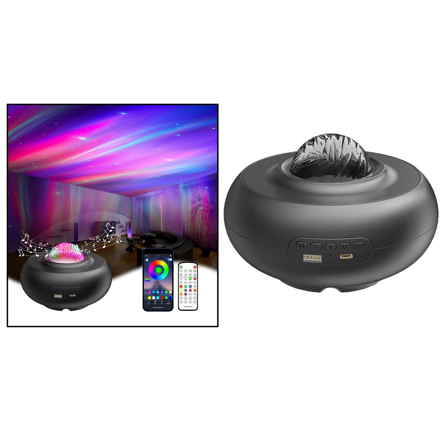 LED Starry Sky Projector 3D Bedroom Adjustable Ocean Star Home Theaters Black