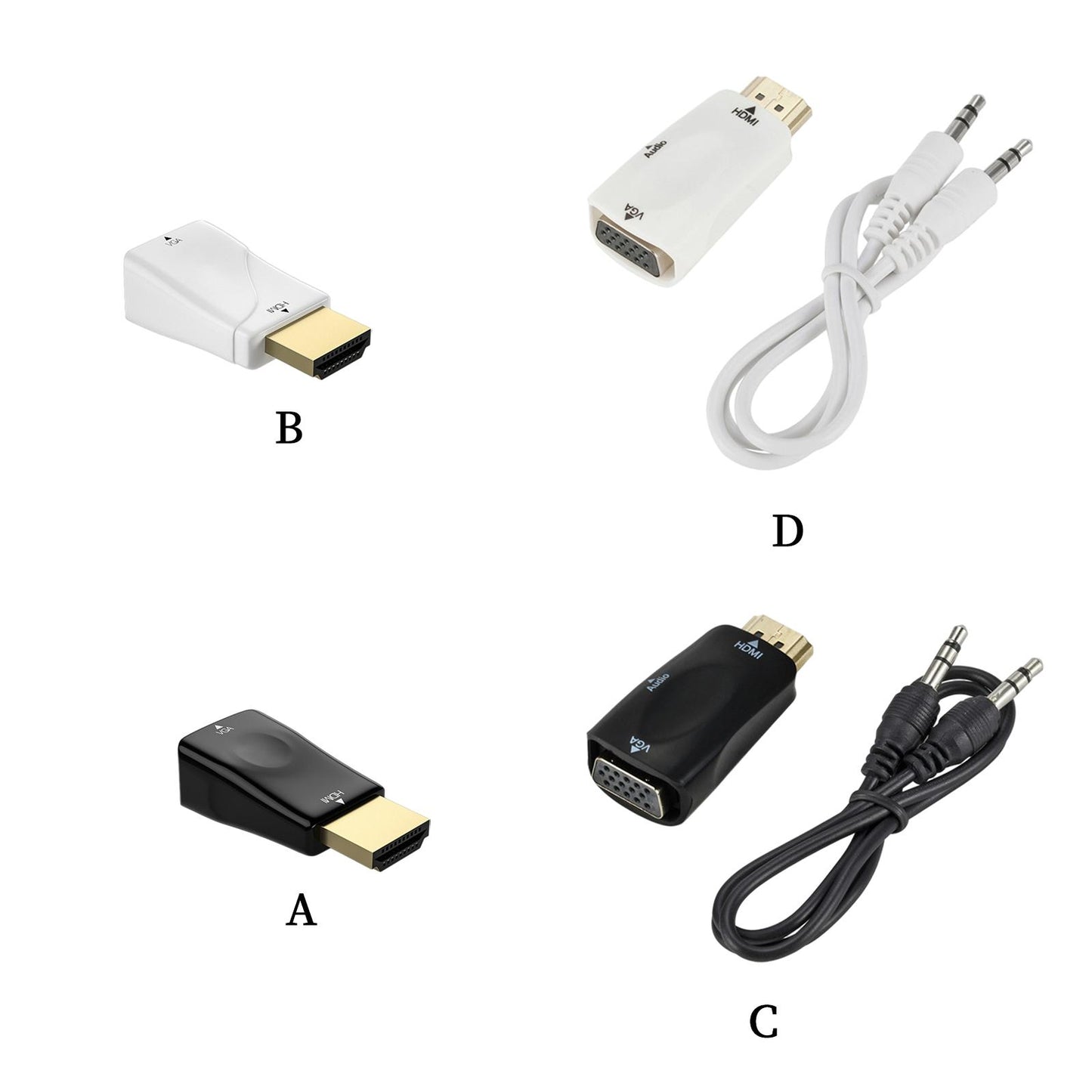 HDMI to VGA Male to Female Converter Video for Computer Black No Aux Cable