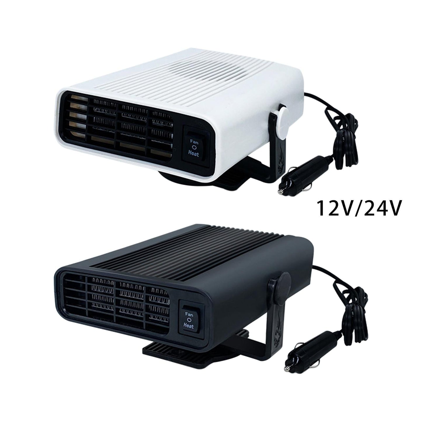 Car Heater Defroster Cooling Fan Auto Heater Fast Heating for Vehucle Winter 12V White