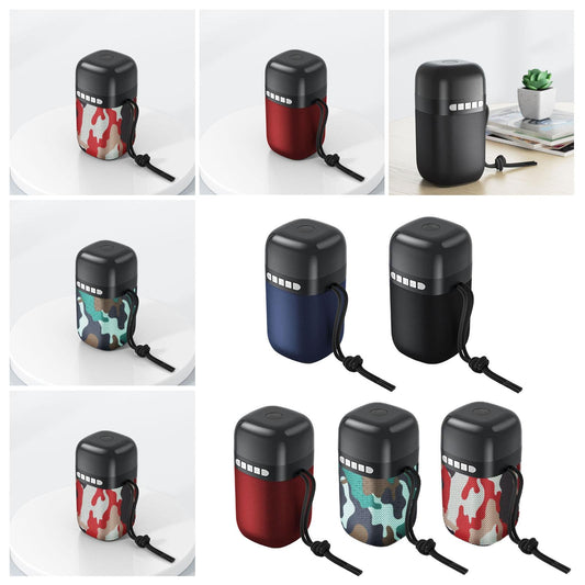Outdoor Portable Speaker Bluetooth FM Cool Lights TF Card Blue