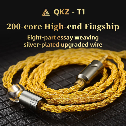 Earphone OFC Wire 2 Pin Connector Upgrade Cable for Qkz Zxn Zxt AK6 Pro Yellow