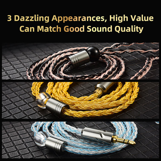 Earphone OFC Wire 2 Pin Connector Upgrade Cable for Qkz Zxn Zxt AK6 Pro Brown