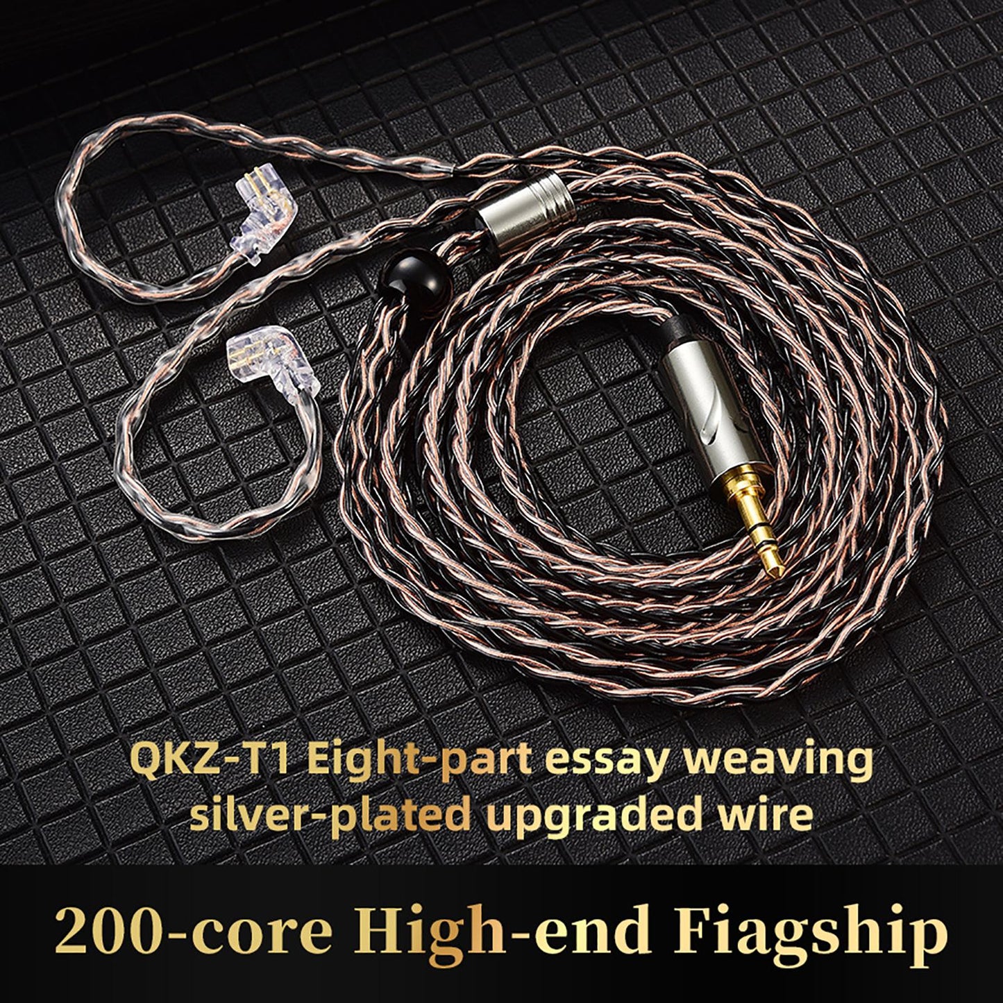 Earphone OFC Wire 2 Pin Connector Upgrade Cable for Qkz Zxn Zxt AK6 Pro Brown