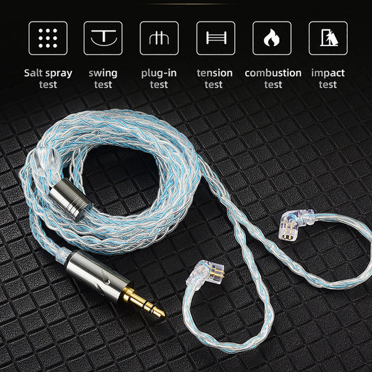 Earphone OFC Wire 2 Pin Connector Upgrade Cable for Qkz Zxn Zxt AK6 Pro Blue