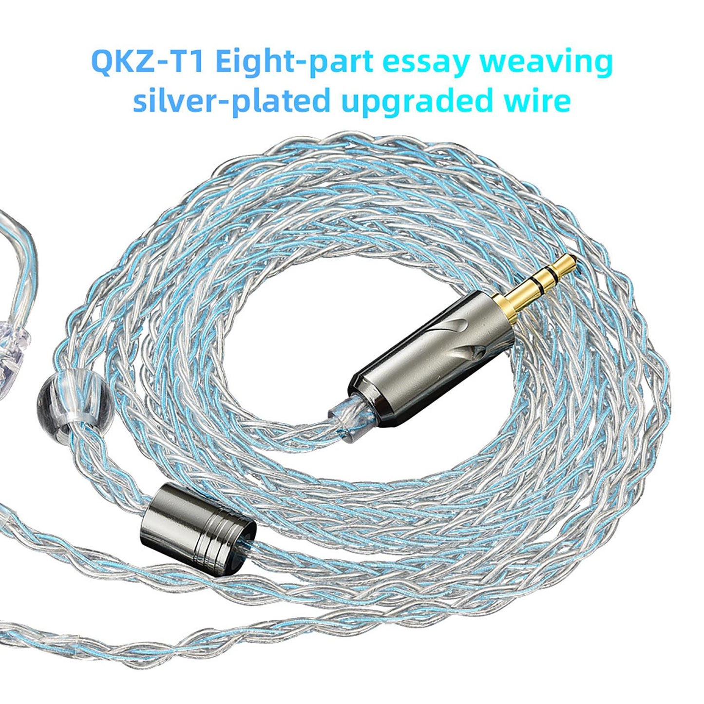 Earphone OFC Wire 2 Pin Connector Upgrade Cable for Qkz Zxn Zxt AK6 Pro Blue