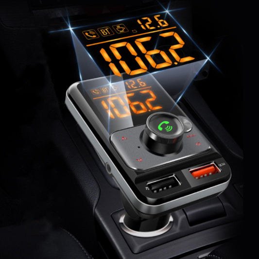 Bluetooth FM Transmitter Dual LED Display for Car Stereo Streaming Projector