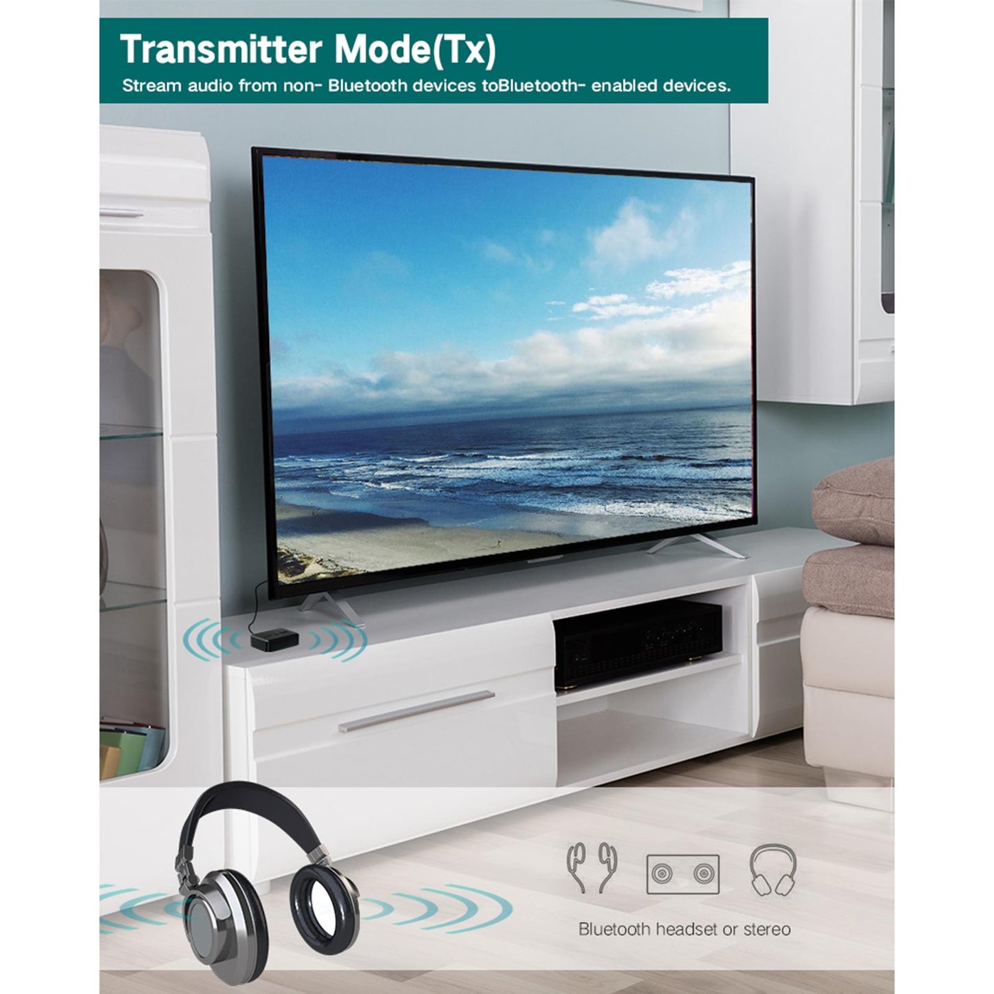 Bluetooth 5.0 Transmitter Receiver RCA RT01 for PC TV Home Stereo System