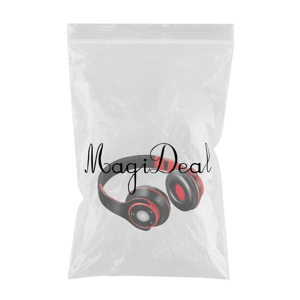 Bluetooth Headset Foldable Adjustable Over Ear Cosy Earpads for Teens red