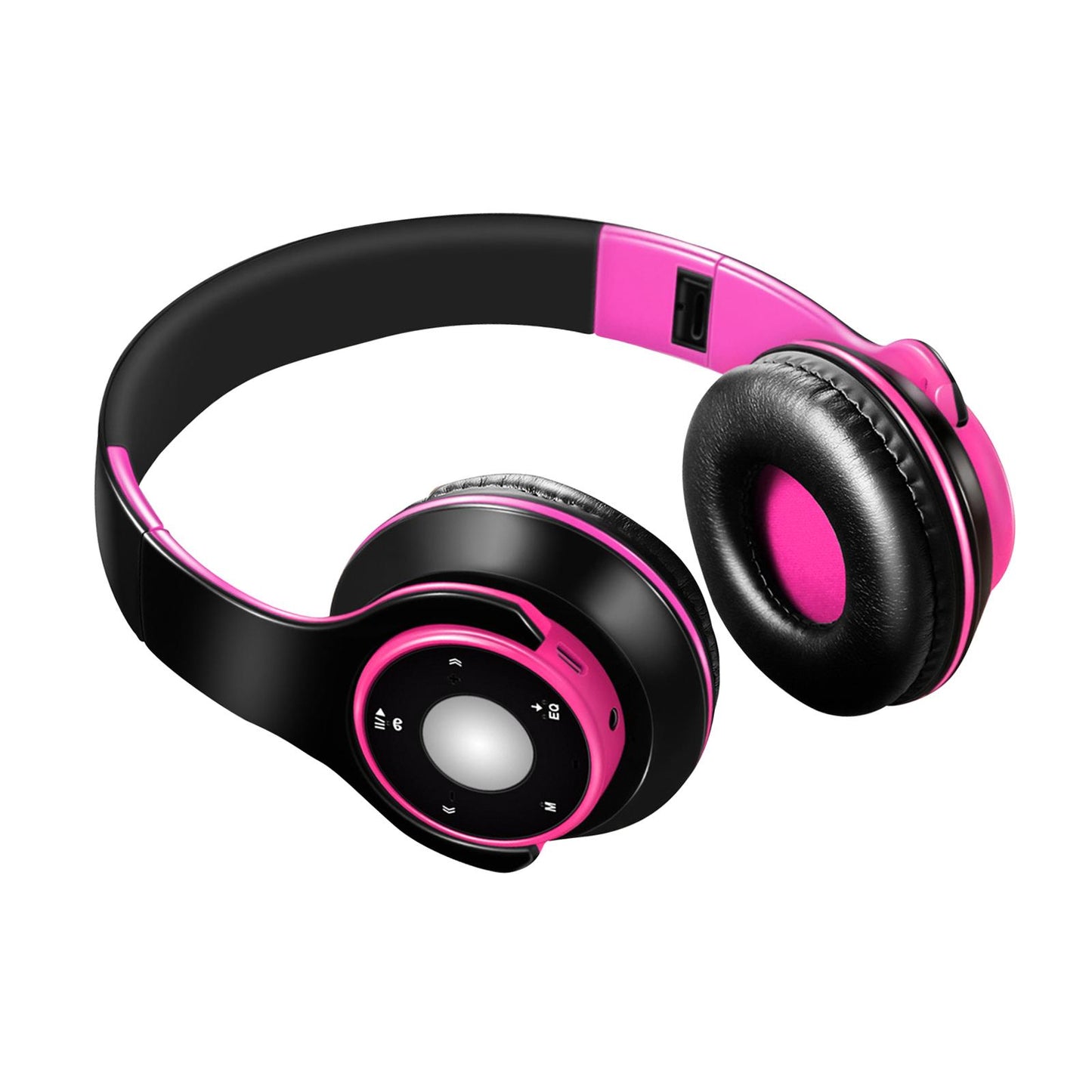 Bluetooth Headset Foldable Adjustable Over Ear Cosy Earpads for Teens pink