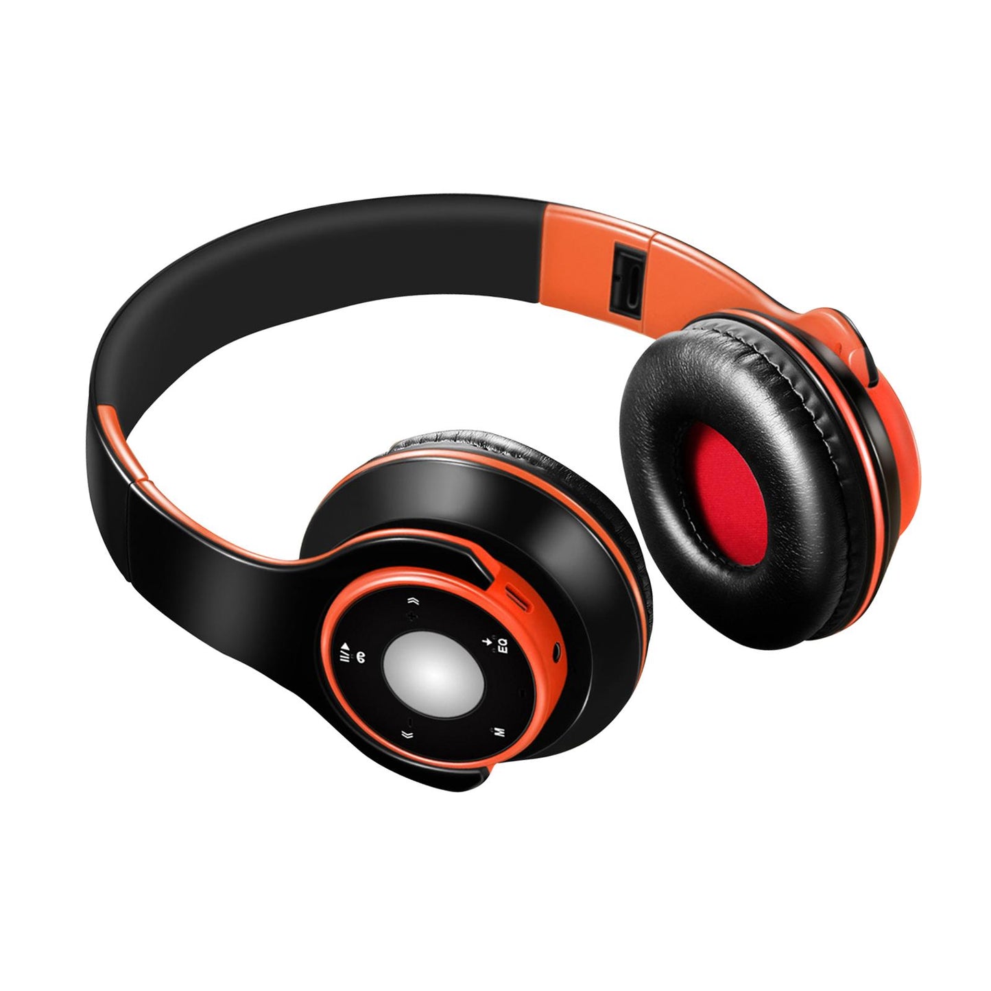 Bluetooth Headset Foldable Adjustable Over Ear Cosy Earpads for Teens orange