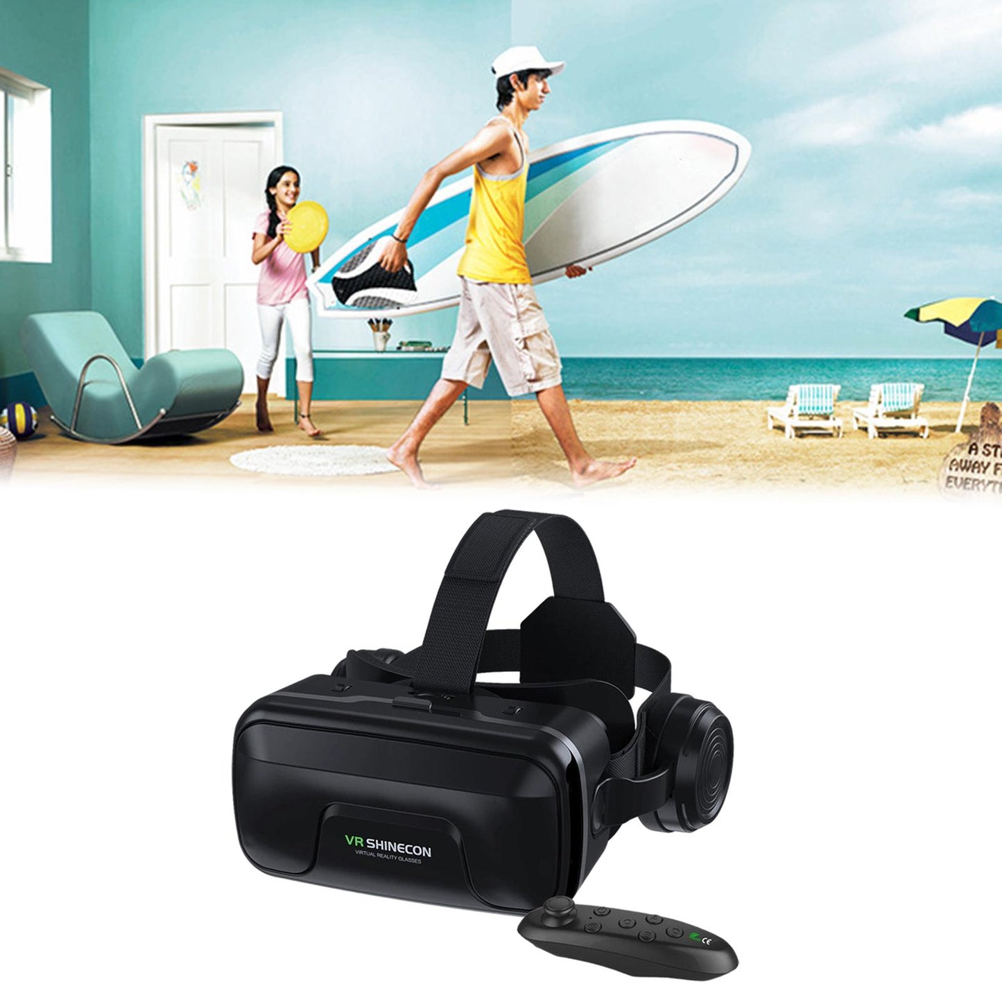 G04EA VR Headset 3D VR Glasses 5.5-7.2" Phones Android iOS  Y1 Controller