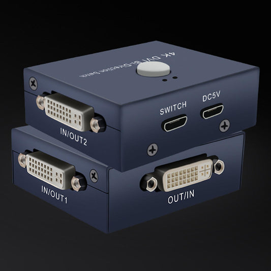 4K Bi-Directional DVI Splitter 1x2 Plug & Play Dual-Way Control Compact Size