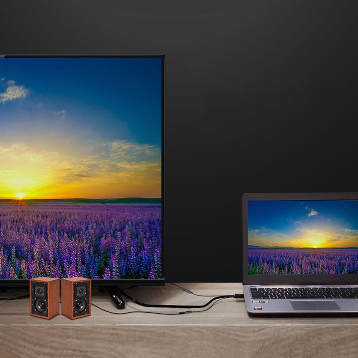 HDMI to VGA Cable 1080P with Audio Adapter for Monitor Projector Desktop 1m