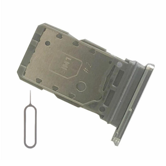 Dual Sim Card Tray Holder Replacement for Samsung S21 5G Sim Tray Silver
