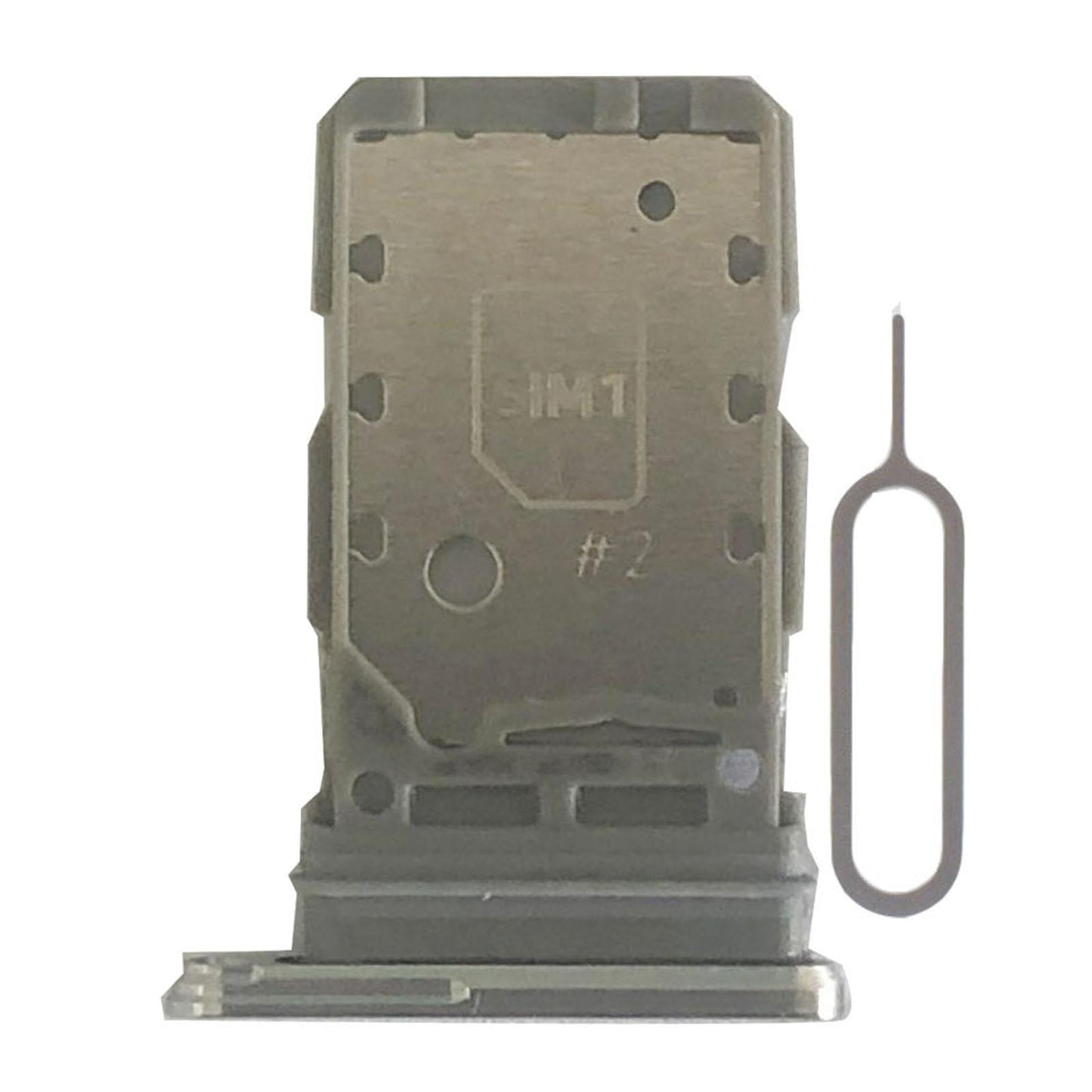 Dual Sim Card Tray Holder Replacement for Samsung S21 5G Sim Tray Silver