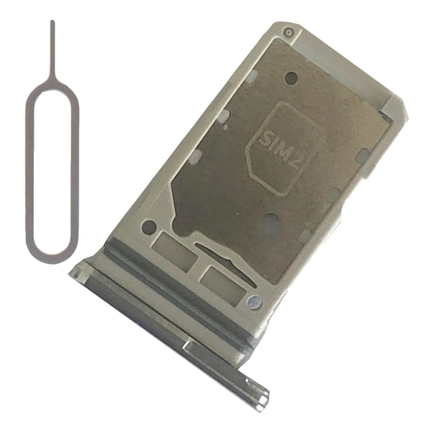 Dual Sim Card Tray Holder Cell Phone for Samsung S21+Plus 5G Slot Silver