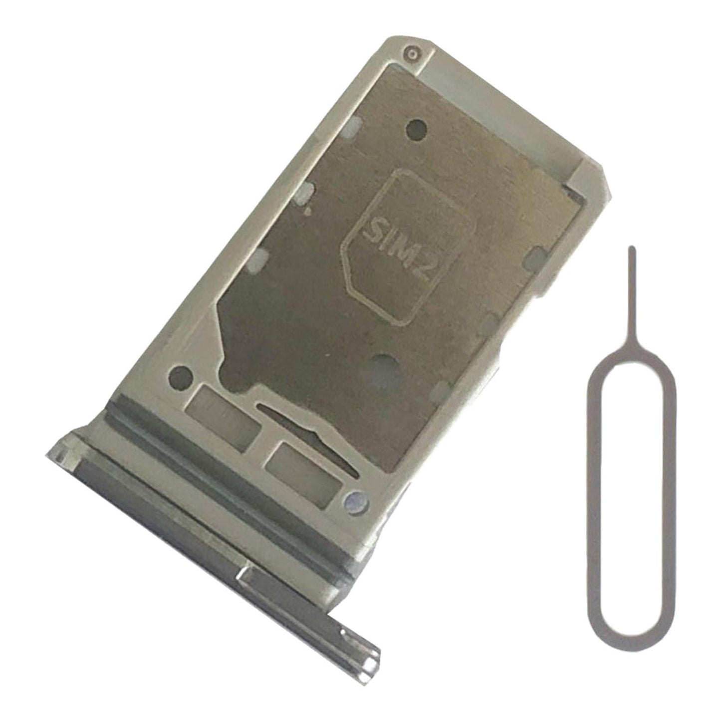 Dual Sim Card Tray Holder Cell Phone for Samsung S21+Plus 5G Slot Silver