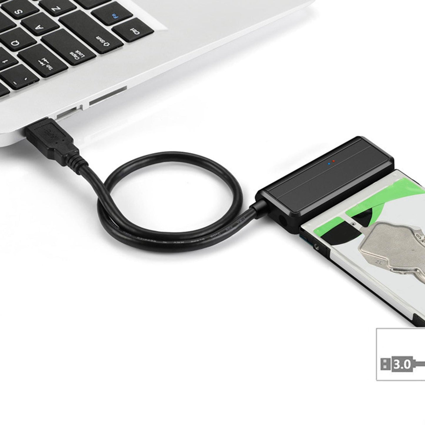 USB to SATA Adapter Cable External SSD/HDD Drives with Power Adapter EU
