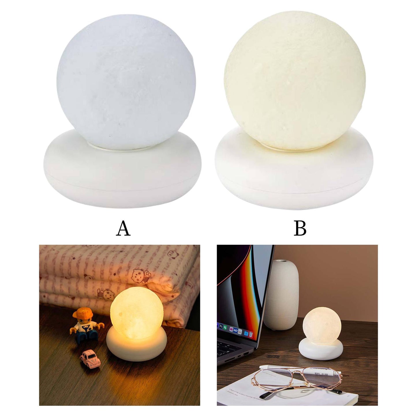 3D Moon Night Light LED 3 Brightness Table Lamp Glow in The Dark Normal