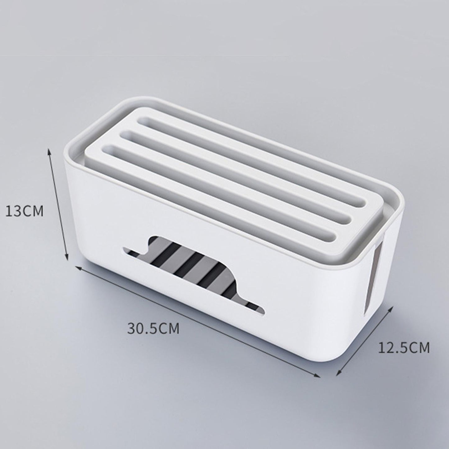 Cable Management Box Protect Wire Hiding for Charger Computer Home White