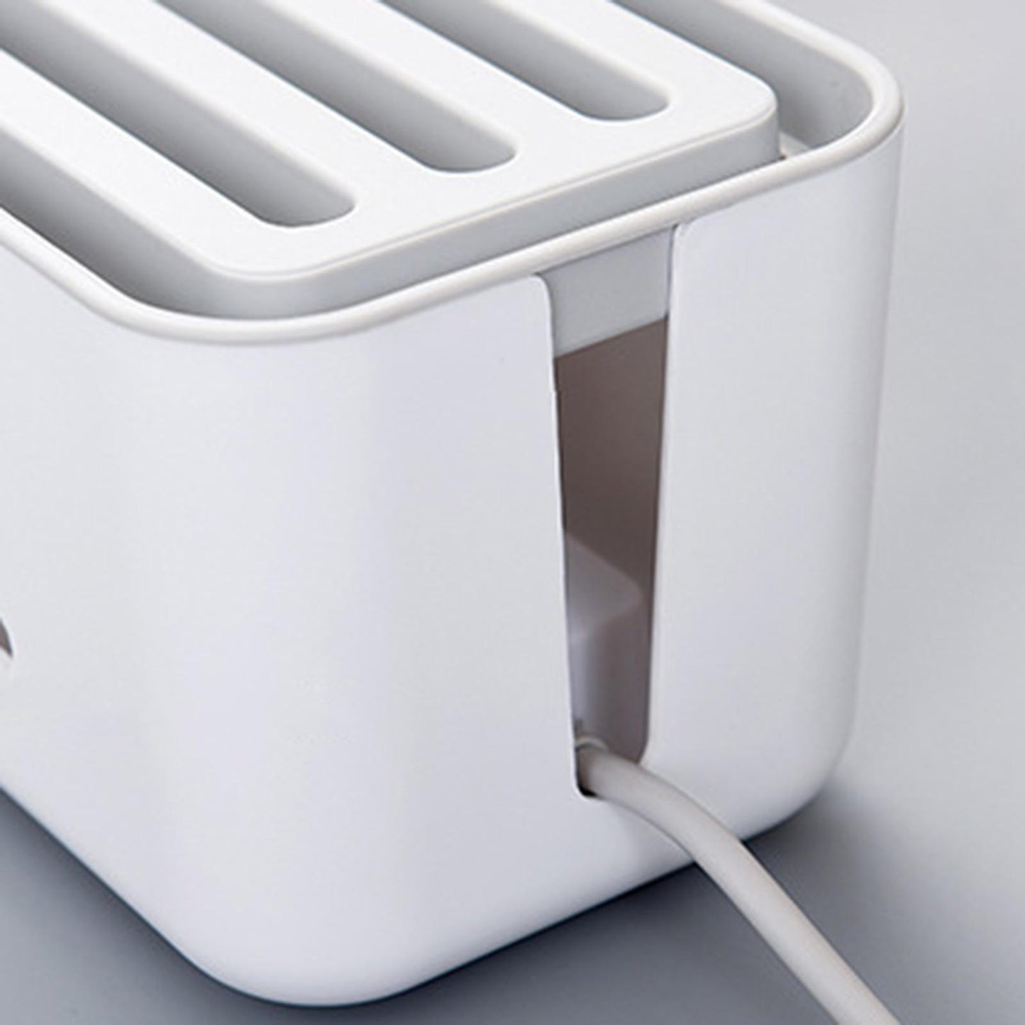 Cable Management Box Protect Wire Hiding for Charger Computer Home White