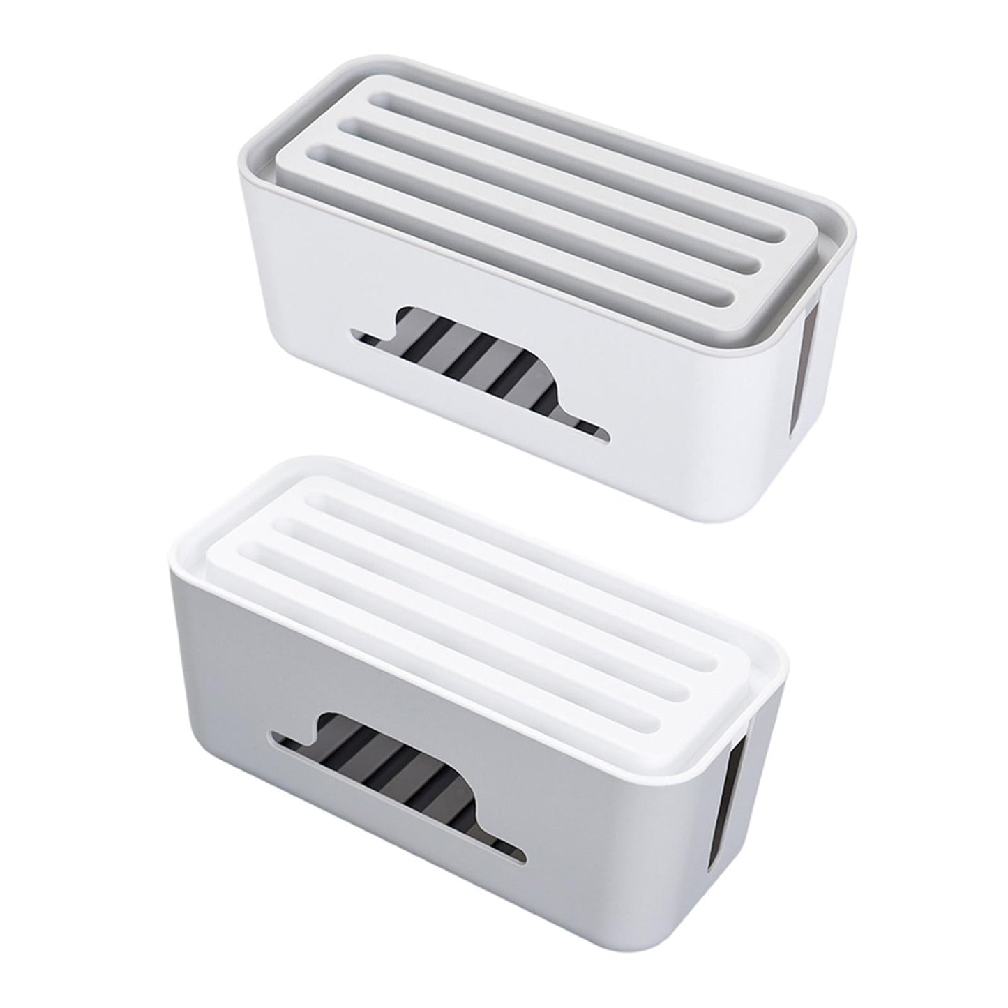 Cable Management Box Protect Wire Hiding for Charger Computer Home White