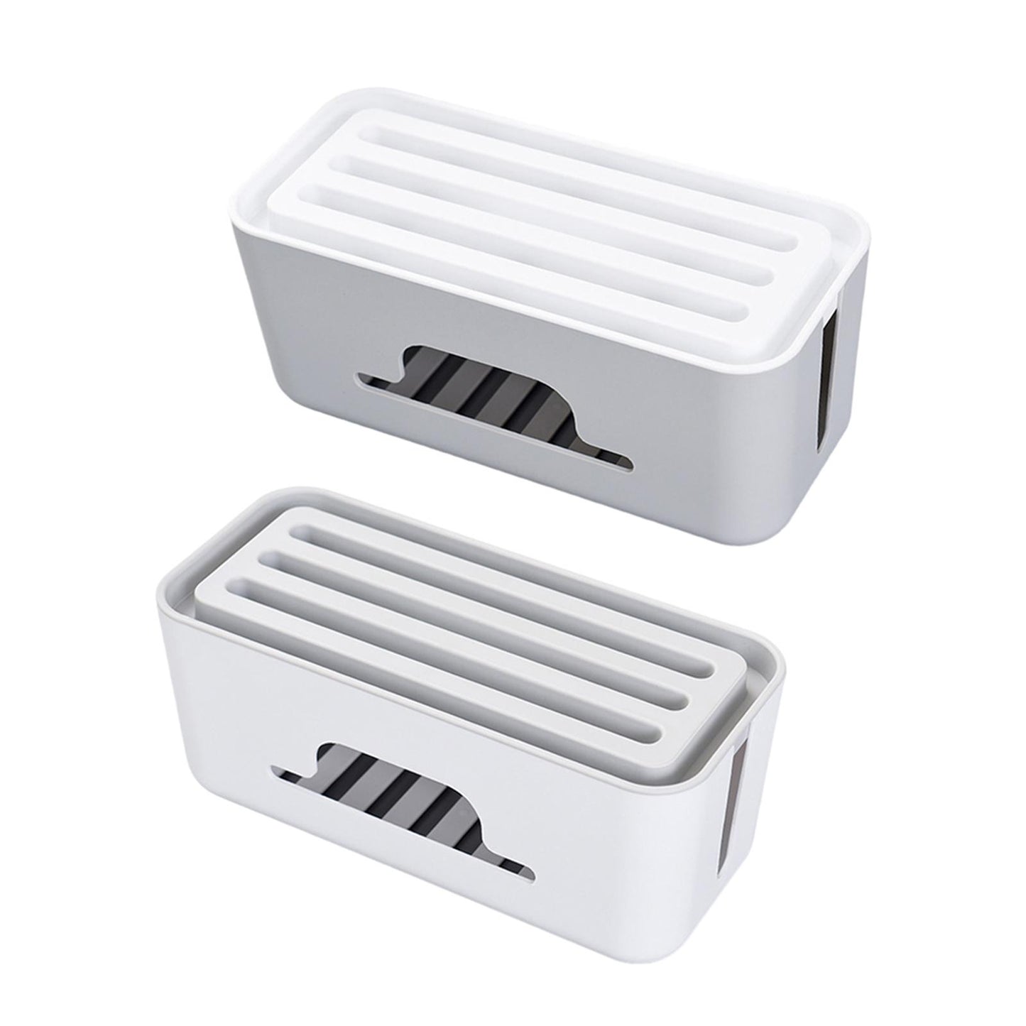 Cable Management Box Protect Wire Hiding for Charger Computer Home White