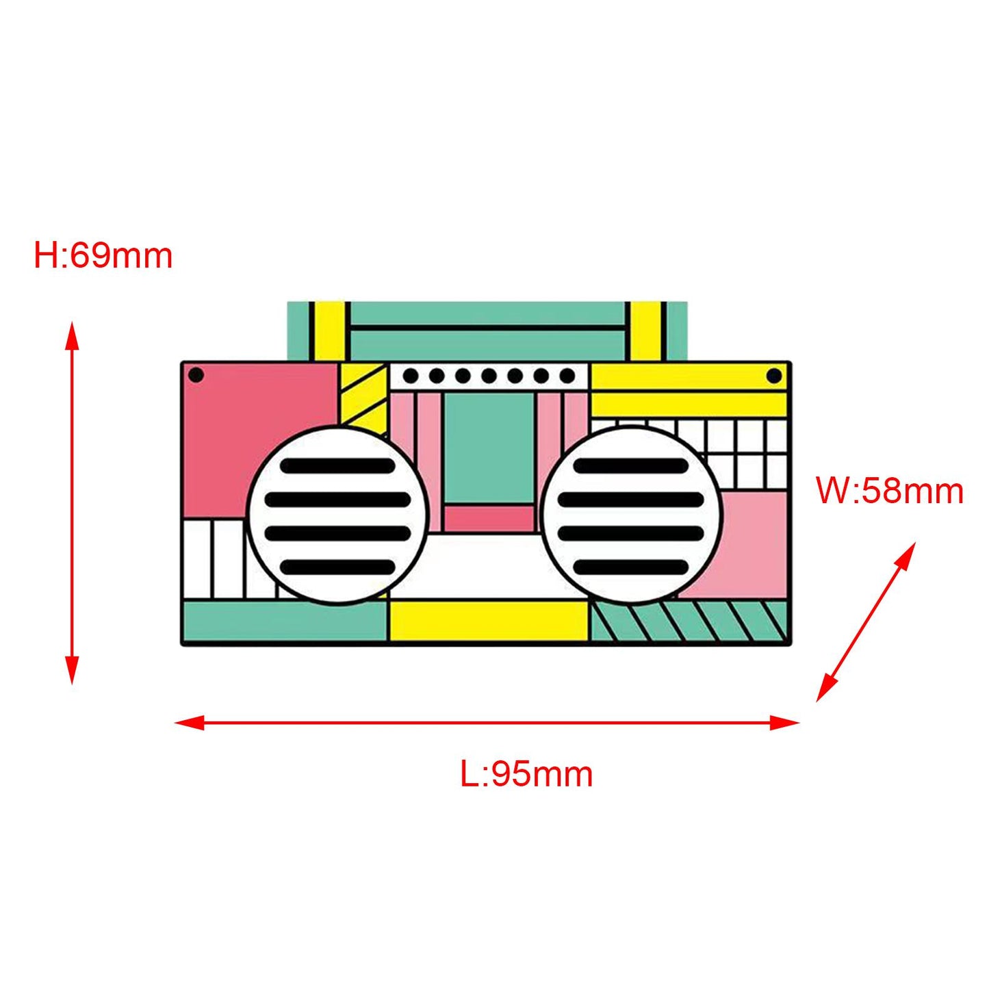 Bluetooth Wireless Speaker Bass U Disk for Smartphone Outdoors Home Pink