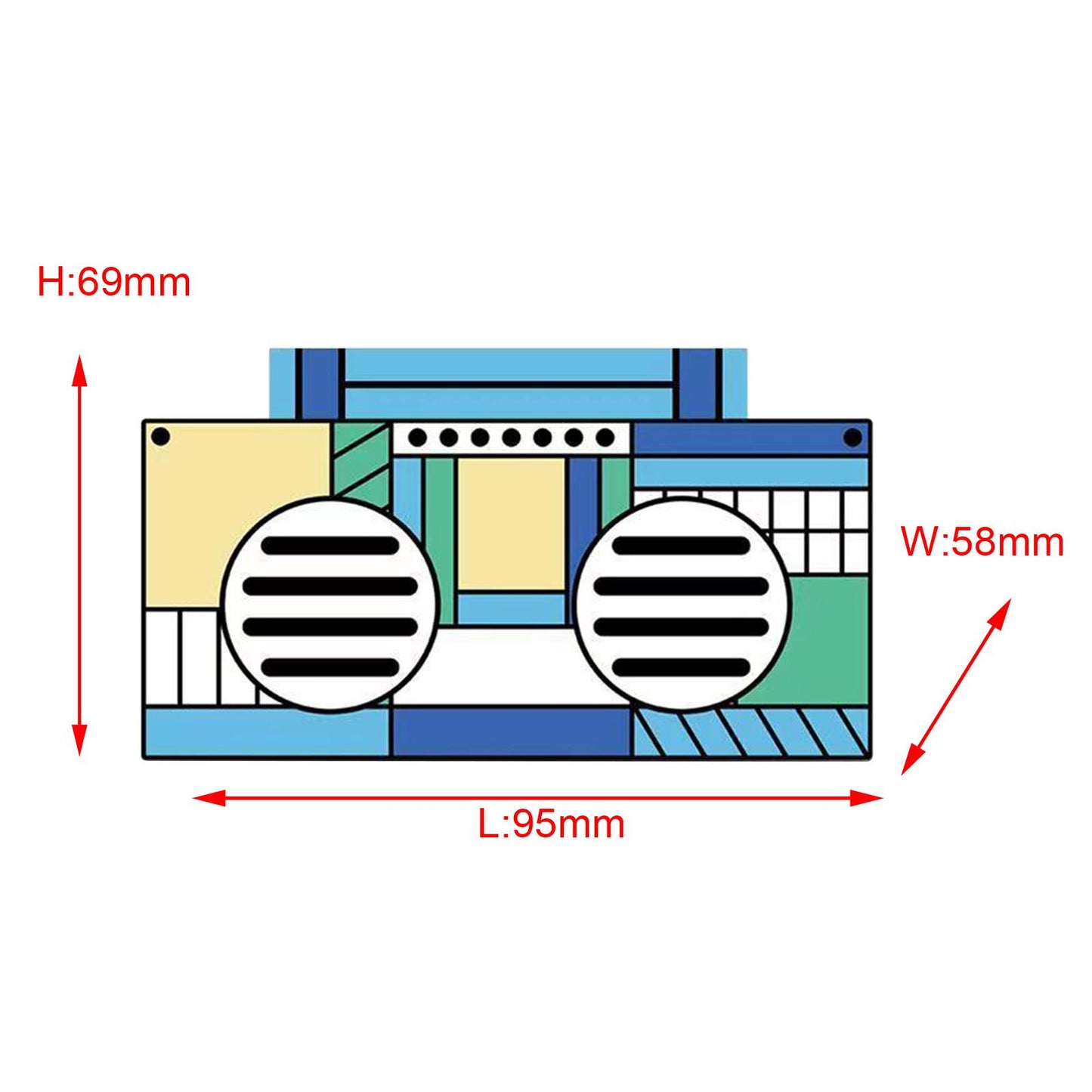 Bluetooth Wireless Speaker Bass U Disk for Smartphone Outdoors Home Blue