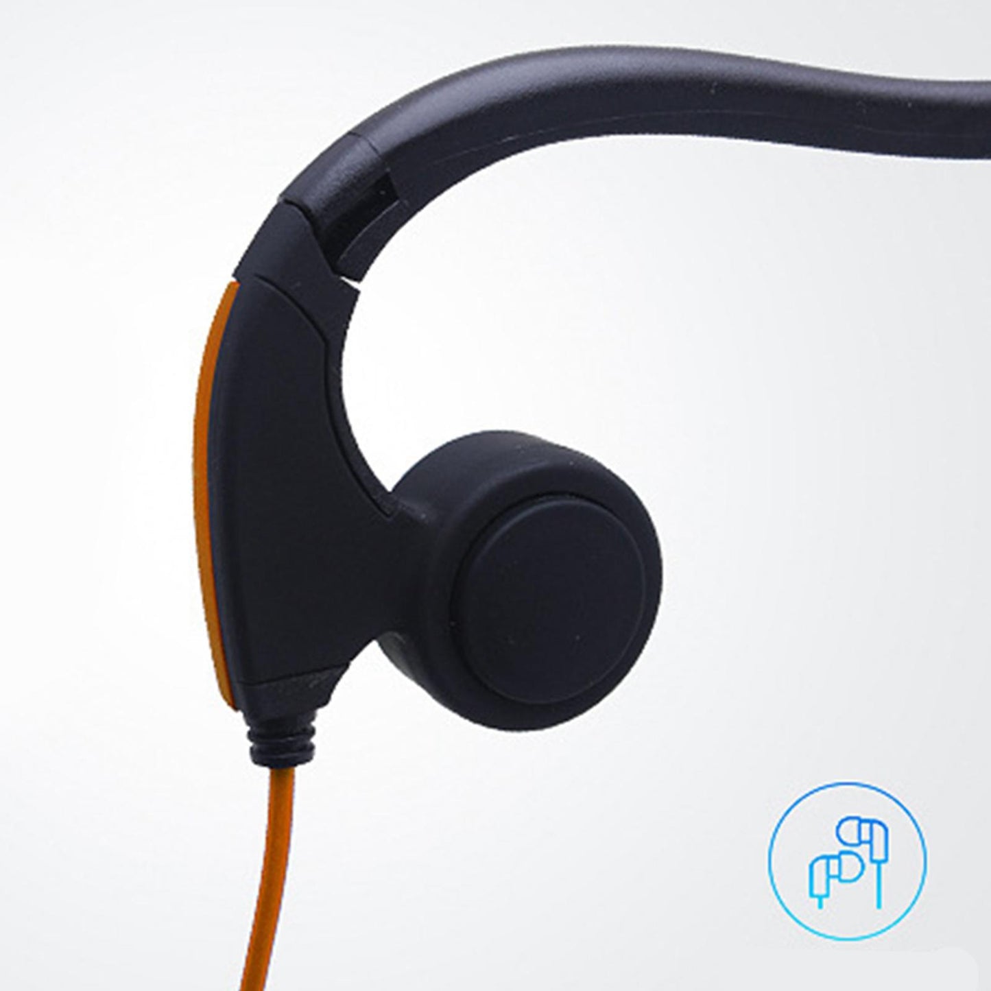 Bone Conduction Wired Headset Voice Control for Running Outdoor Sport Black