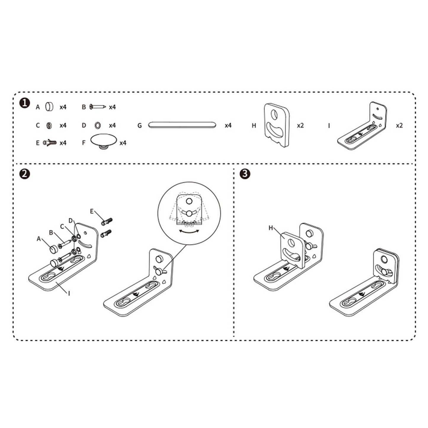 Sound Bar Mounts Steel Durable Floating Shelf Brackets for Wall Mounting