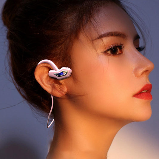 Bone Conduction Headphones Wireless Bluetooth Headset Pink 16G Memory
