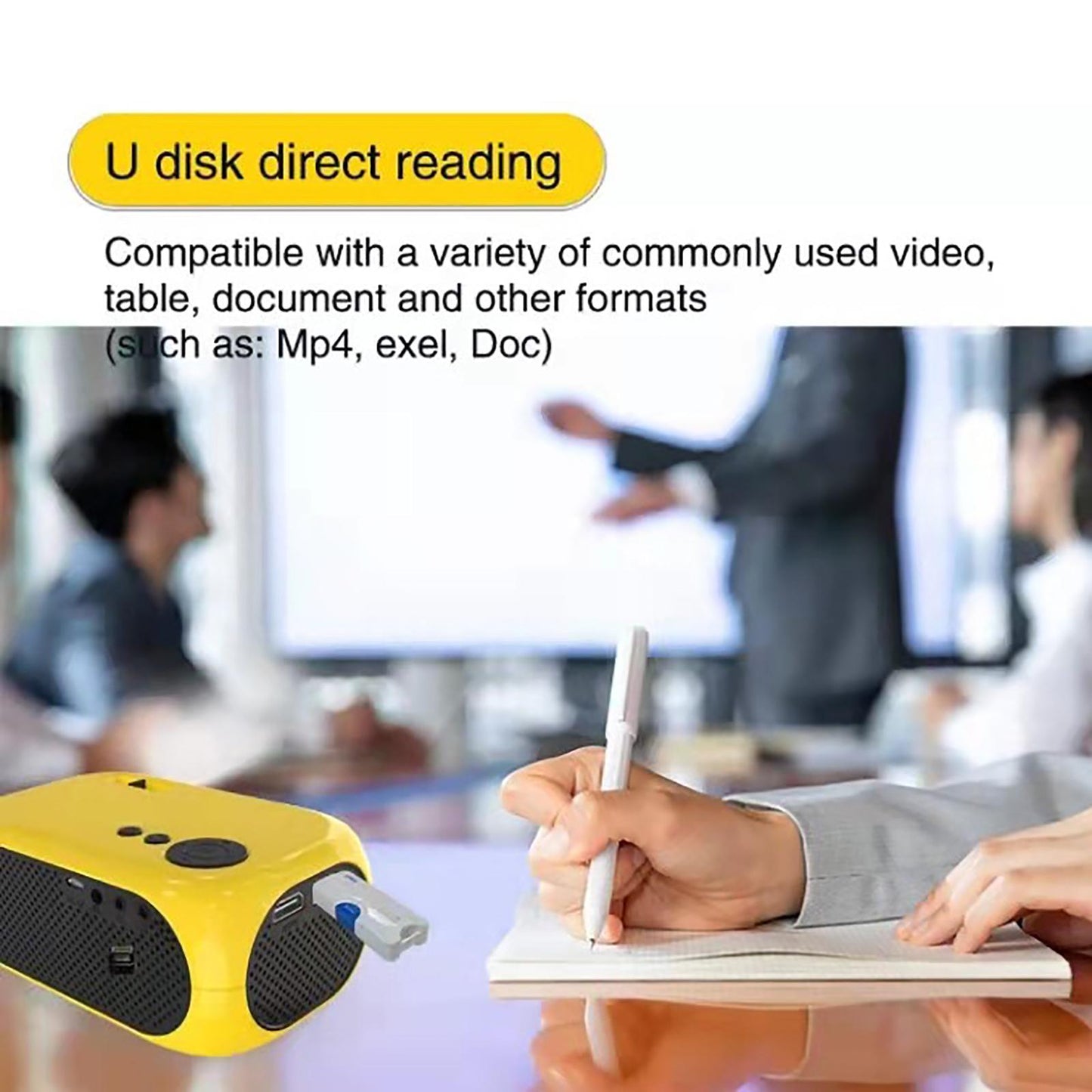 Mini Portable Projector Lightweight Full HD 1080P for Outdoor Thanksgiving