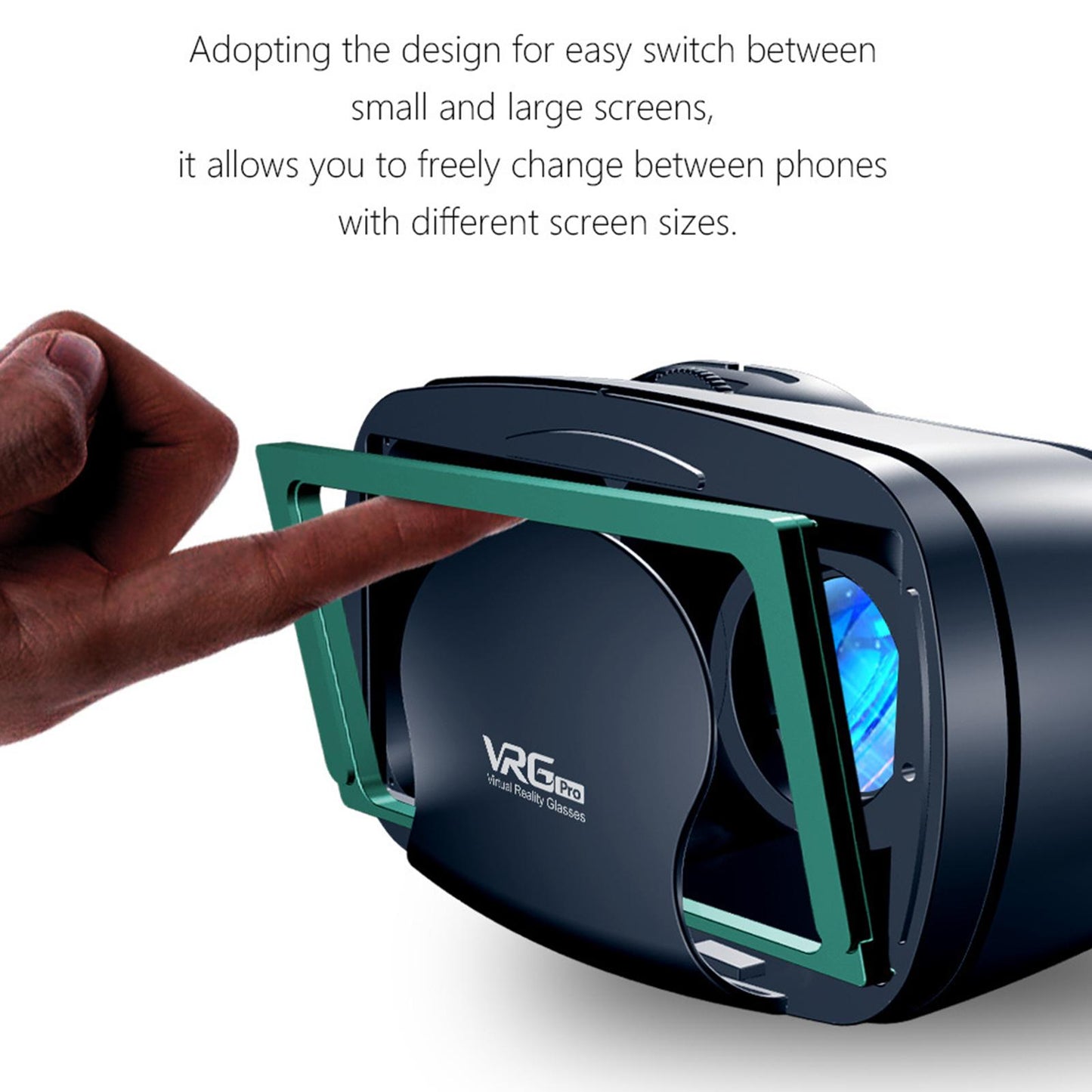3D VR Glasses Adjustable Headset Helmet for 5-7" Phones No Remote Control 