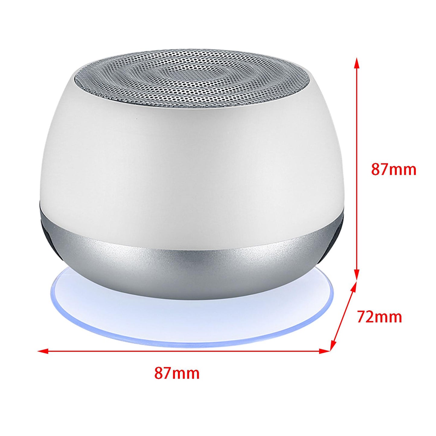 Mini Bluetooth 5.0 Speaker for Laptop Computer PC Bedroom Showers Bathroom Silver Gray 
