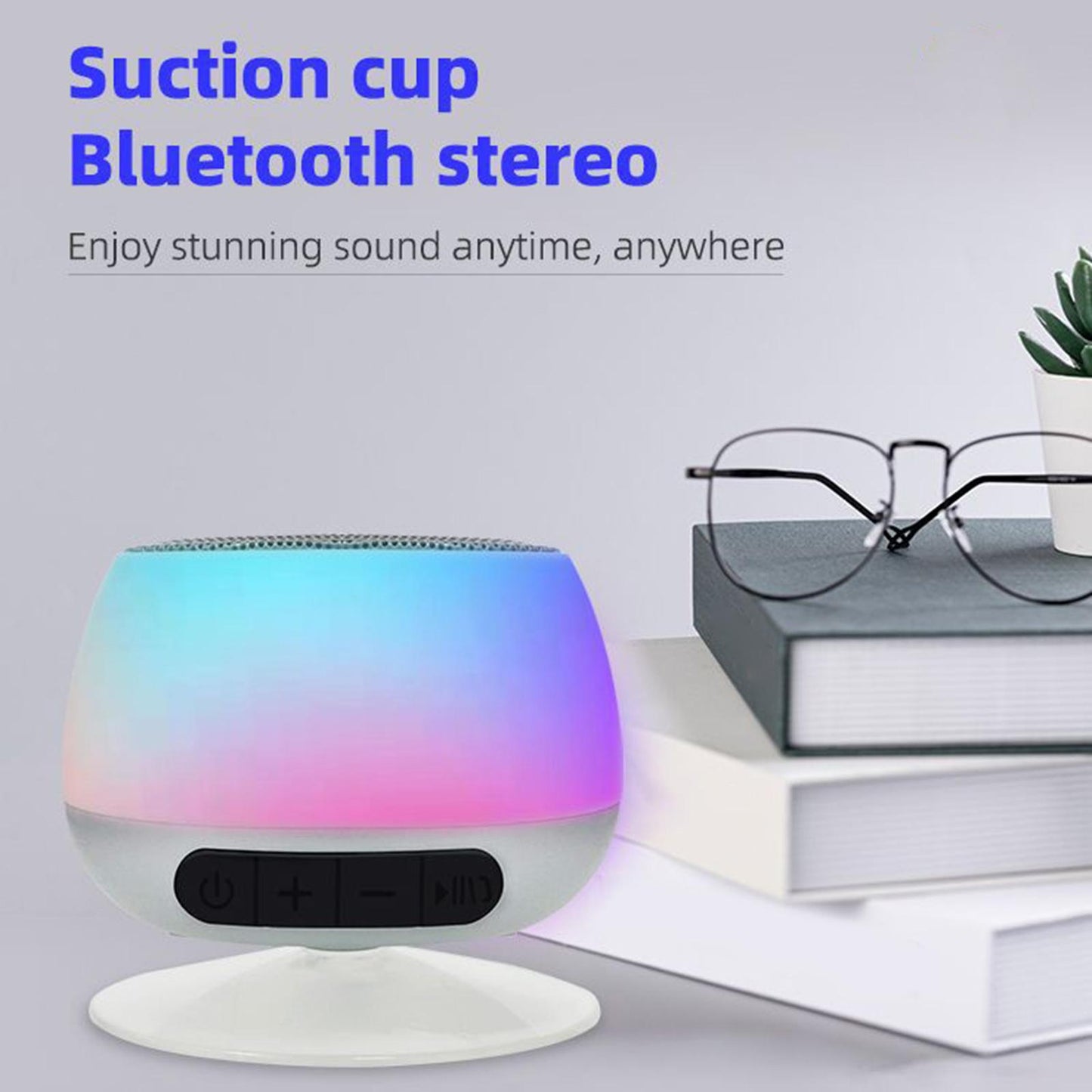 Mini Bluetooth 5.0 Speaker for Laptop Computer PC Bedroom Showers Bathroom Silver Gray 