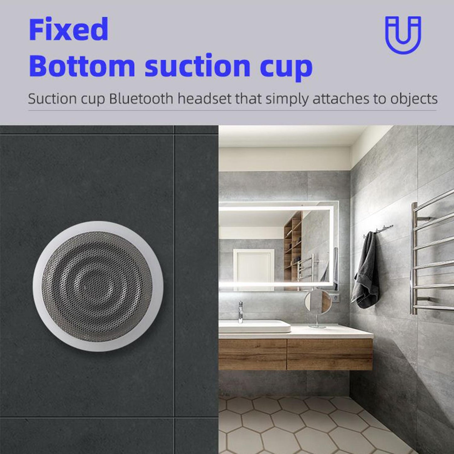 Mini Bluetooth 5.0 Speaker for Laptop Computer PC Bedroom Showers Bathroom Silver Gray 