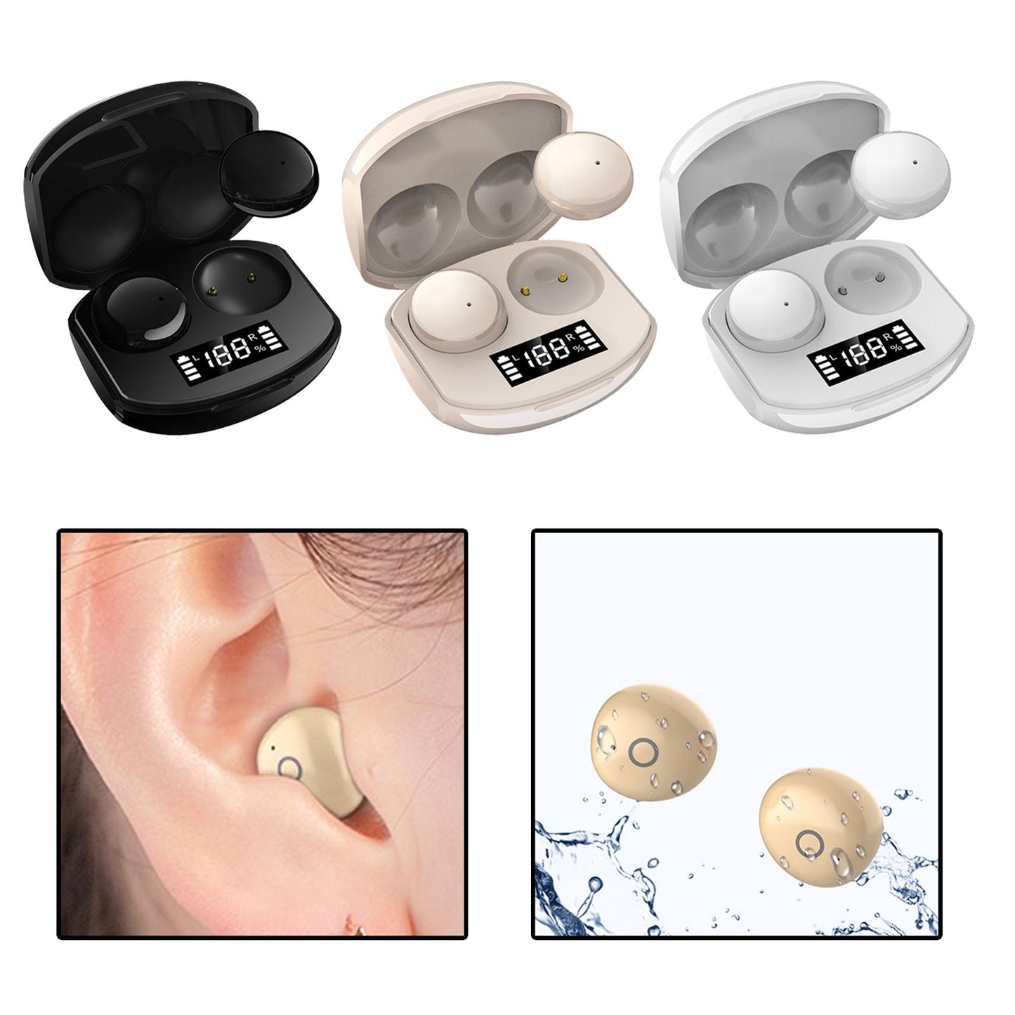True Wireless Earbuds Sports Headphones for Gaming Jogging Smart Phones Black