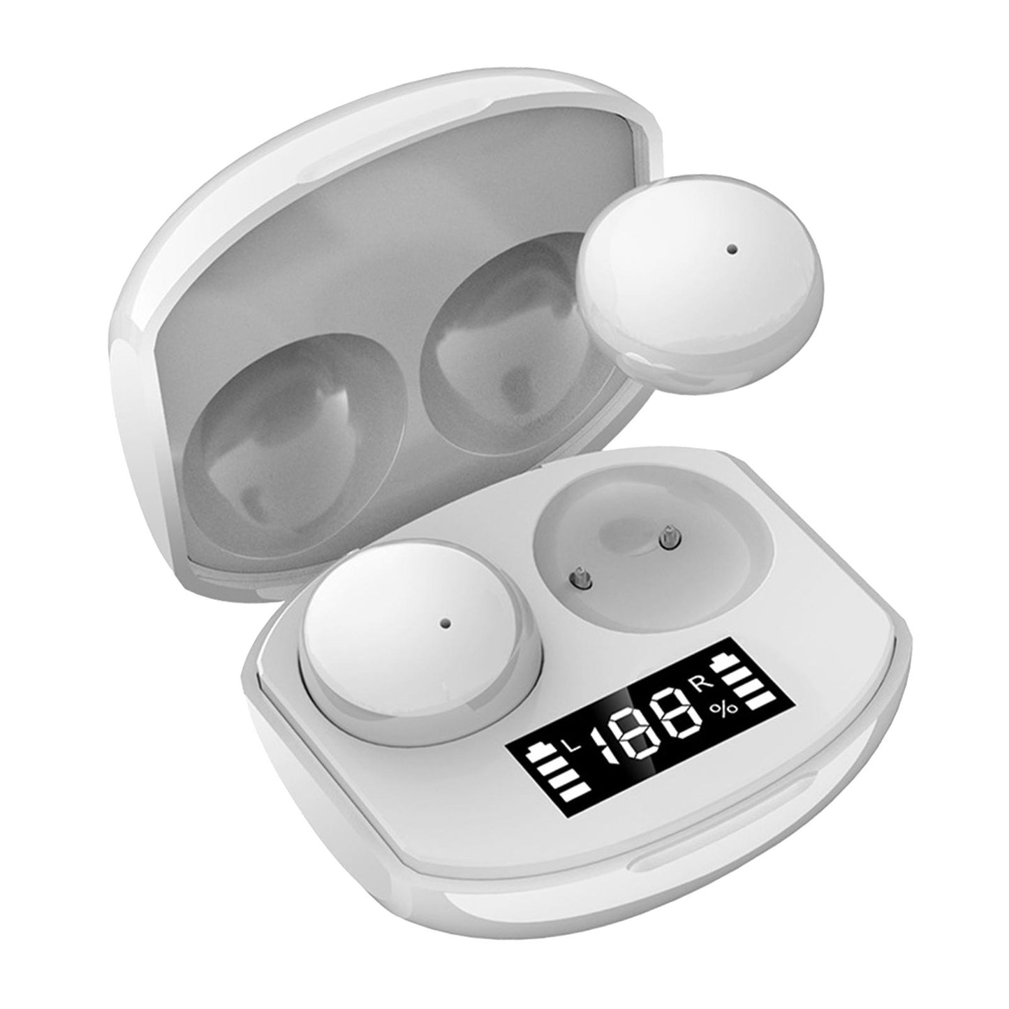 True Wireless Earbuds Sports Headphones for Gaming Jogging Smart Phones White 